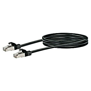 Schwaiger Netzwerk-Kabel (CAT6, Länge: 2,5 m, Schwarz, RJ45-Stecker, Bis zu 1 GBit/s)
