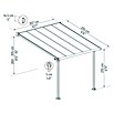 Palram Terrassenüberdachung Olympia (Tiefe: 3 m, B x H: 3,05 x 2,1 m, Anthrazitgrau)