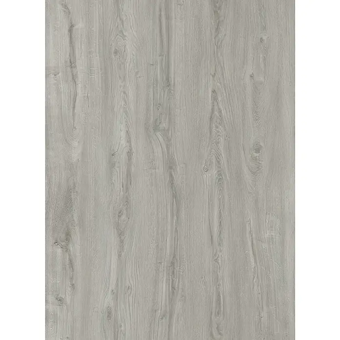 Suelo vinílico SPC Everest - 1.220 x 182 x 5,5 mm, Resistente al agua - Textura de madera gris con vetas finas, ideal para superficies de muebles y suelos, perfecta para diseños modernos y minimalistas.