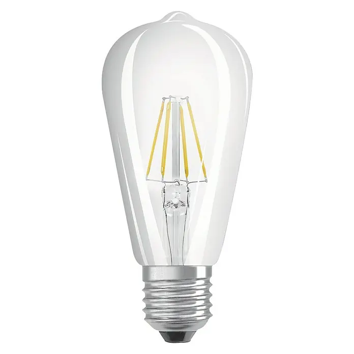 Osram LED-Lampe Vintage Glühlampenform E27 - E27, Nicht Dimmbar, Warmweiß, 806 lm, 6 W - Klare Edison-Glühbirne mit sichtbarem Glühfaden, ideal für dekorative Beleuchtung und Vintage-Look. Perfekt für Wohnräume und Gastronomie.