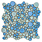 Mozaik pločica Kiesel XKM 79  (30 x 30 cm, Svjetloplava-svjetlozelena, Sjaj) | BAUHAUS
