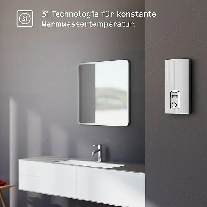 Stiebel Eltron Durchlauferhitzer DHB-E 18 LCD 25A - 18 kW, Elektronisch, Geschlossen - Elektronischer Durchlauferhitzer mit 3i Technologie für konstante Warmwassertemperatur im modernen Badezimmer.
