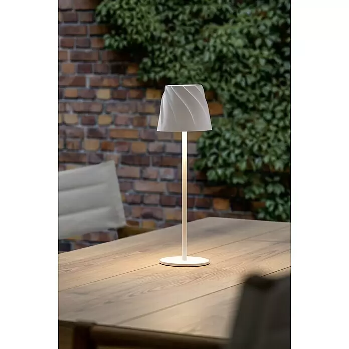 Starlux Akku-Tischleuchte Loreo - 4 W, L x B x H: 11 x 11 x 36 cm, Weiß, Warmweiß - Stimmungsaufnahme