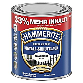 Hammerite Metall-Schutzlack (Weiß, 1 l, Glänzend, Lösemittelhaltig)