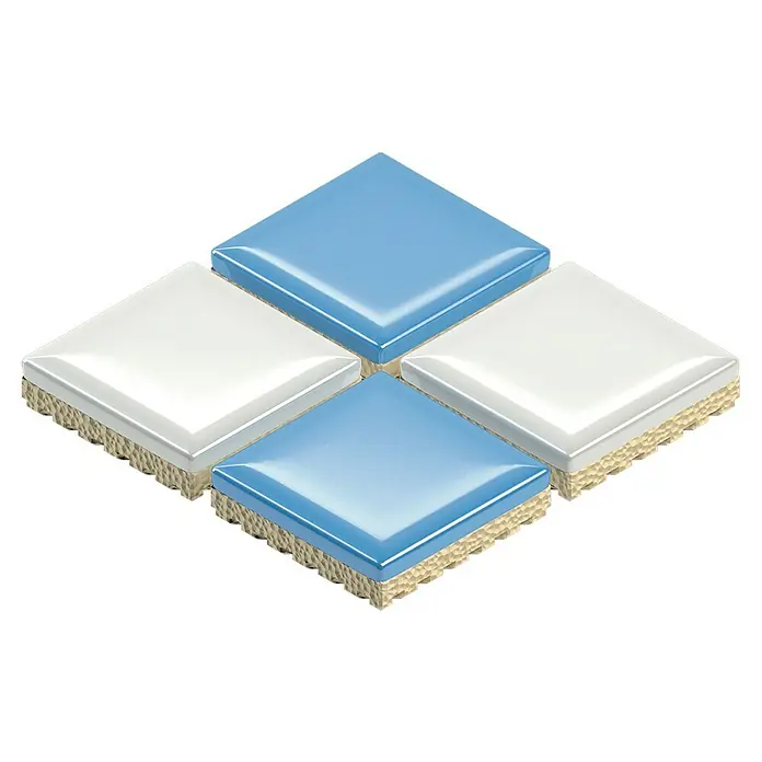 Bosch Professional Diamant-Trennscheibe Standard for Ceramic - Durchmesser Scheibe: 180 mm, Höhe Segment: 7 mm - Einrichten Sie Ihre Räume mit diesem eleganten Set aus hellblauen und weißen Keramikmosaikfliesen, die eine moderne und saubere Ästhetik bieten.
