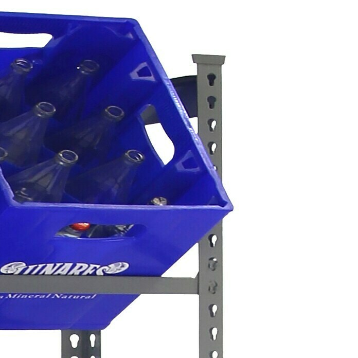 Simonrack Metall-Getränkekistenregal Bottleclick (L x B x H: 30 x 40 x 180 cm, Traglast: 100 kg/Boden, Geeignet für: 3 Kisten)