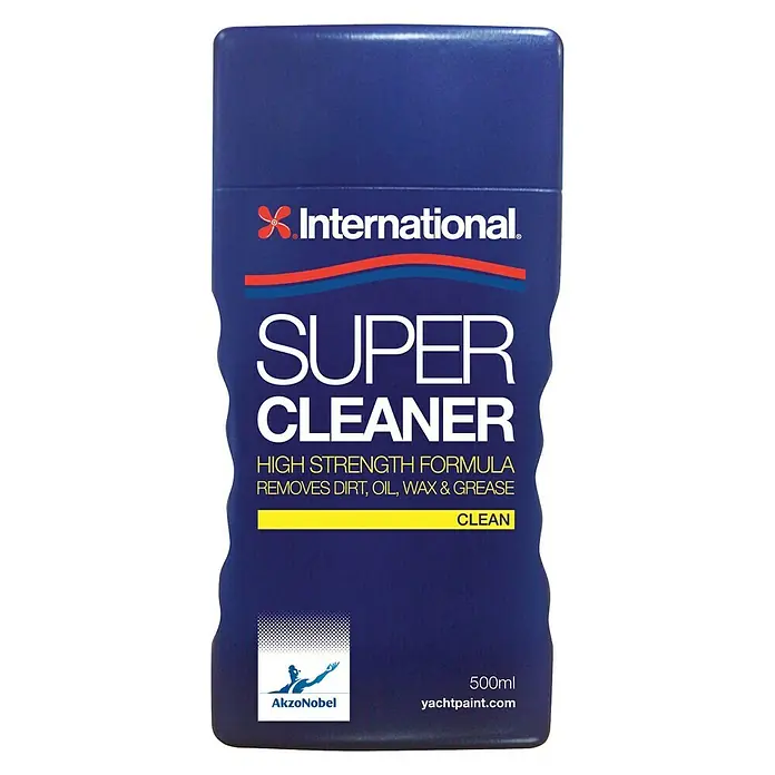 International Reinigungsmittel Super Cleaner - 500 ml - Eine Flasche International Super Cleaner, eine hochwirksame Formel zur Entfernung von Schmutz, Öl, Wachs und Fett mit 500ml Inhalt.