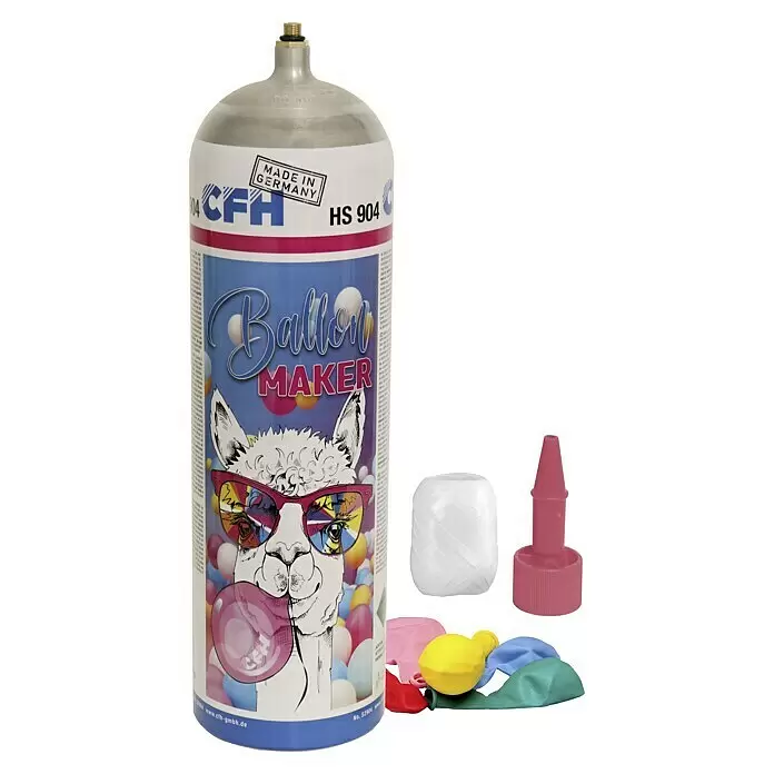 CFH Ballon-Party-Set HS904 - 2,15 l - CFH HS 904 Ballon Maker Set mit Heliumflasche, Schnur, Düse und bunten Ballons für Partydekoration.