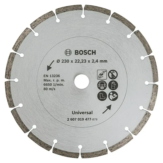 Bosch Diamant-Trennscheibe - Durchmesser Scheibe: 230 mm, Geeignet für: Baumaterialien, 1 Stk. - Bosch Universal Trennscheibe mit einem Durchmesser von 230 mm, ideal zum Schneiden verschiedener Materialien.