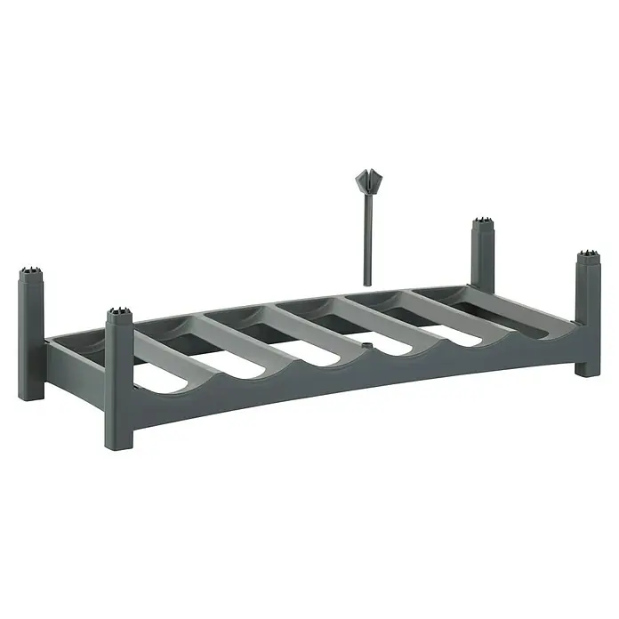 Rotho Flaschenregal - L x B x H: 60 x 22 x 14 cm, Kunststoff, Anzahl Flaschen: 6 Stk. - Aufnahme für Flaschen grau, ideal für die Küche. Kompaktes Design und einfache Installation der Geschirrspülmaschine.