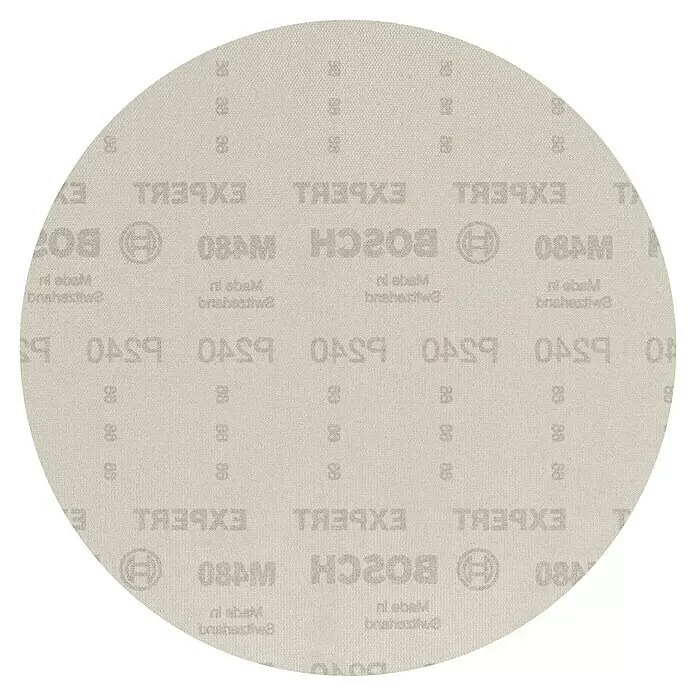 Bosch Expert Schleifgitter-Set M480 - Körnung: 240, Durchmesser: 225 mm, 25 Stk. - Runde, hellgraue Bosch Expert P80 Schleifscheibe.
