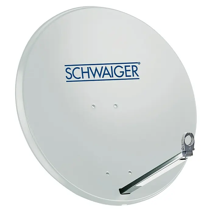 Schwaiger Satellitenschüssel - Aluminium, Hellgrau, Durchmesser Spiegelfläche: 74,5 cm - Satellitenschüssel von SCHWAIGER in Weiß für optimalen Empfang von TV- und Radioprogrammen. Zuverlässige Signalübertragung und hohe Qualität.
