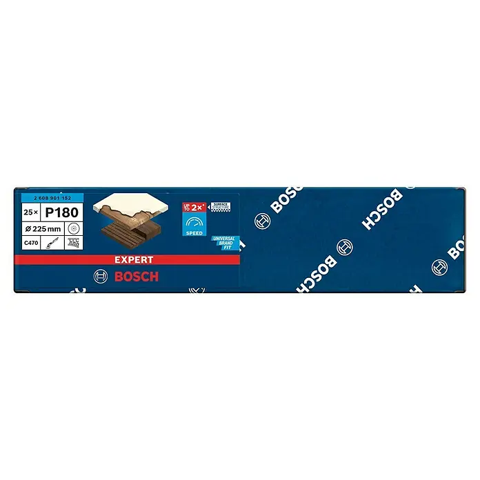 Bosch Expert Haftschleifscheiben C470 - Durchmesser: 225 mm, Körnung: 180, 25 Stk. - Bosch Expert Schleifscheibe P180, 225mm Durchmesser, im 25er-Pack. Ideal zum Schleifen von Oberflächen, universell passend für verschiedene Marken.