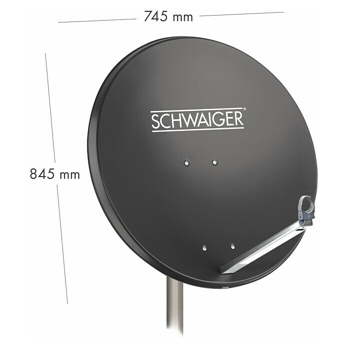 Schwaiger Satellitenschüssel (Aluminium, 75 cm, Anthrazit)