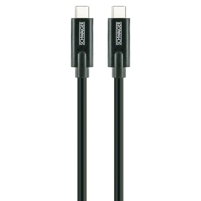 Schwaiger USB-Kabel 3.2 - 1 m, USB C-Stecker, Schwarz - Zwei schwarze SCHWAIGER USB-C-Kabel, ideal für schnelle Datenübertragung und zum Aufladen Ihrer Geräte. Robuste Verarbeitung für lange Lebensdauer.