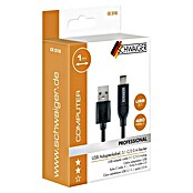 Schwaiger USB-Adapterkabel 3.1 C Stecker / 2.0 A Stecker (1 m, Schwarz) | BAUHAUS