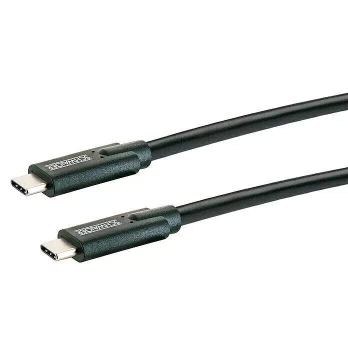 Schwaiger USB-Kabel 3.2 - 1 m, USB C-Stecker, Schwarz - Detailaufnahme