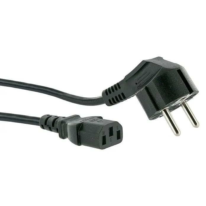 Schwaiger Stromversorgungskabel - 1,8 m, Schwarz - Schwarzes Stromkabel mit Eurostecker und Kaltgerätestecker für den Anschluss elektronischer Geräte an die Stromversorgung.