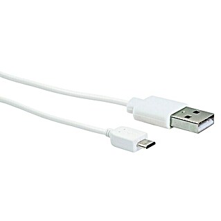 Schwaiger USB-Ladekabel (Weiß, Länge: 2 m, USB A-Stecker, USB Micro-B-Stecker)