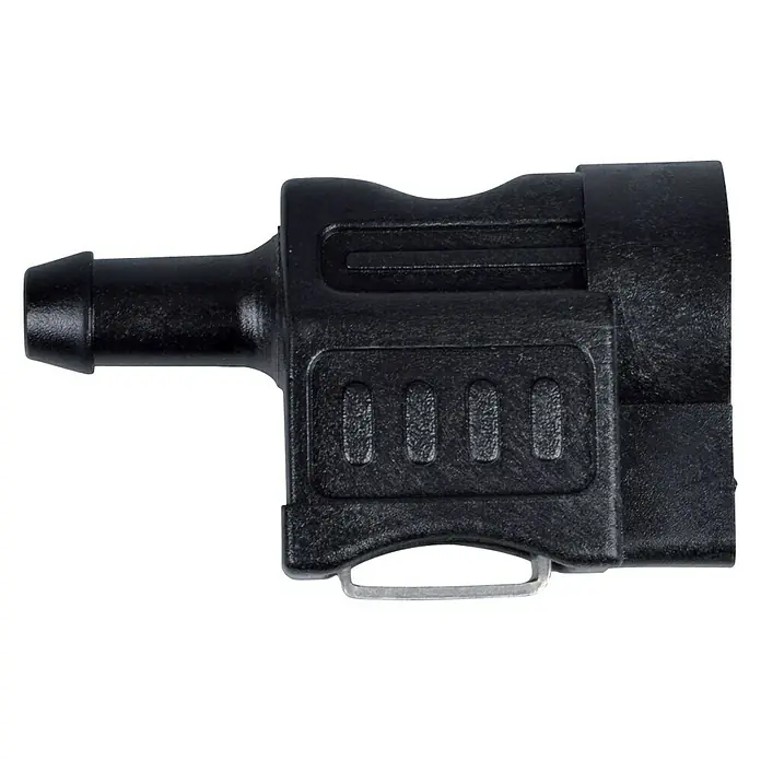 Talamex Adapter - 5/16″, Geeignet für: Motoren, Passend für: Honda Motoren - Schwarzer Kunststoff-Schnellverbinder mit geripptem Schlauchanschluss und Verriegelungsmechanismus für sichere Verbindungen.