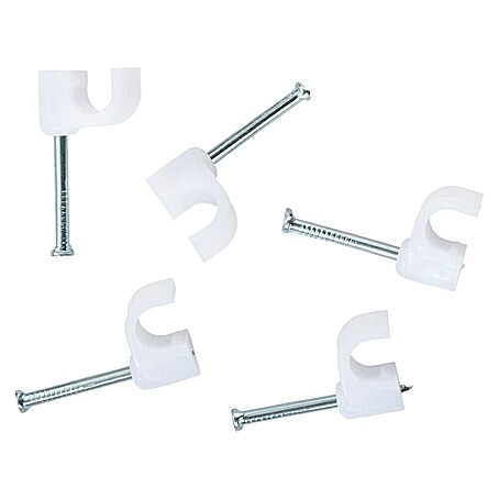 Schwaiger Nagelschelle (20 Stk., Max. Leitungsdurchmesser: 7 mm, Weiß)