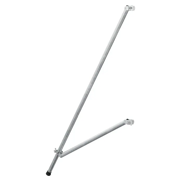 Krause ClimTec Ausleger - Länge: 2,6 m, Durchmesser: 39 mm - Auf dem Bild ist eine silberne Teleskopstange zu sehen, die für Bauarbeiten oder Wartungsarbeiten konzipiert ist.