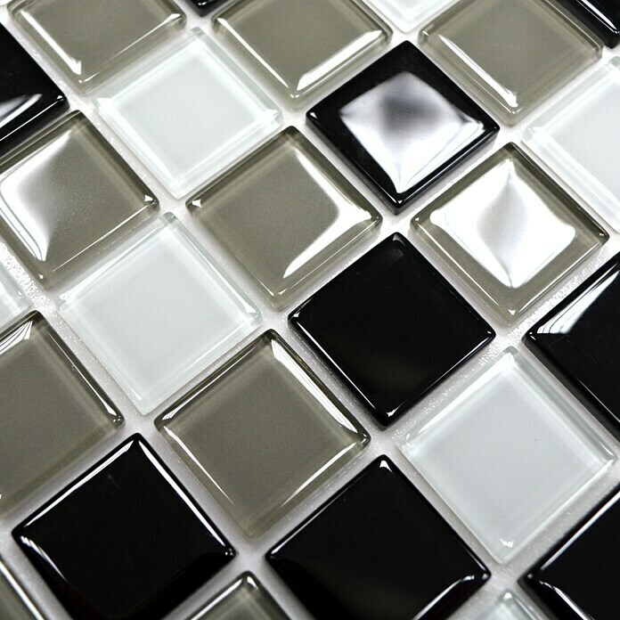 Selbstklebemosaik Crystal Mix SAM 4CM30 (30 x 30 cm, Schwarz, Glänzend)