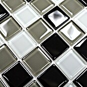 Selbstklebemosaik Quadrat Crystal Mix SAM 4CM30 (30 x 30 cm, Schwarz, Glänzend)