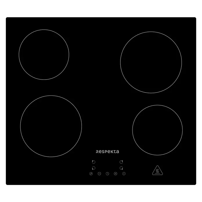 Respekta Einbauherd-Set Adrian/Aaron - Anzahl Beheizungsarten: 14 Stk., Schwarz - Das Respekta Glaskeramikkochfeld mit vier Kochzonen bietet elegantes Design und moderne Funktionalität für jede Küche.