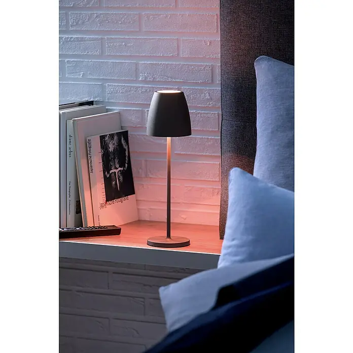 Lavida Akku-Tischleuchte Silea - 3,3 W, Anthrazit, Lichtfarbe: RGBW - Elegante Tischleuchte mit schlankem Design, die warmes Licht spendet und eine gemütliche Atmosphäre schafft. Perfekt für Nachttisch oder Leseecke.