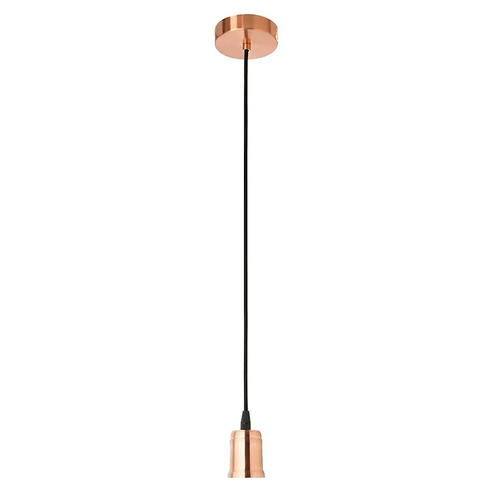 Eglo Lámpara colgante redonda Yorth - 60 W, Ø x Al: 10 mm x 200 cm, Cobre/negro, E27 - Elegante lámpara colgante con acabado de cobre y cable negro. Perfecta para interiores modernos e iluminación ambiental.