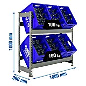 Simonrack Estantería para cajas de bebidas (L x An x Al: 30 x 100 x 100 cm, Capacidad de carga: 100 kg/balda, Apto para: 6 Cajas)