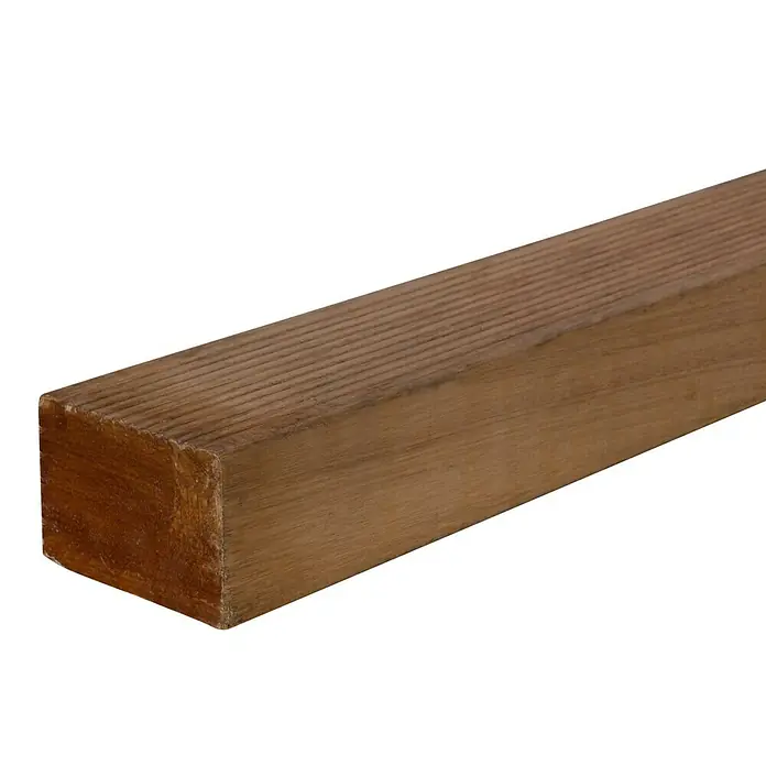 Unterkonstruktion Premium/Select - 300 x 7 x 4,5 cm, Bangkirai - Braunes, geriffeltes Kantholz mit deutlicher Maserung, ideal für Bauprojekte und Konstruktionen im Innen- und Außenbereich.