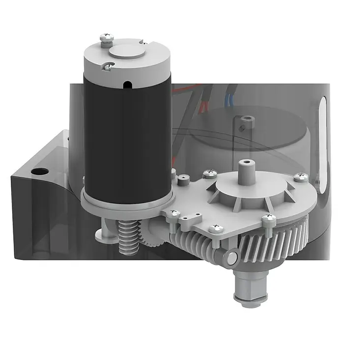 Avidsen Mecanismo de puerta de garaje Orane 510 con brazo articulado - Anchura puerta: 0 m - 2,5 m - Primer plano de un motorreductor, que proporciona un par preciso y potente para diversas aplicaciones.