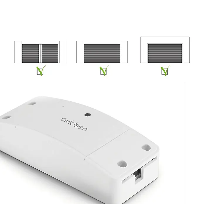 Avidsen Módulo de comando inalámbrico WiFi - 50 m - Imagen del producto de un dispositivo Avidsen diseñado para controlar persianas enrollables.