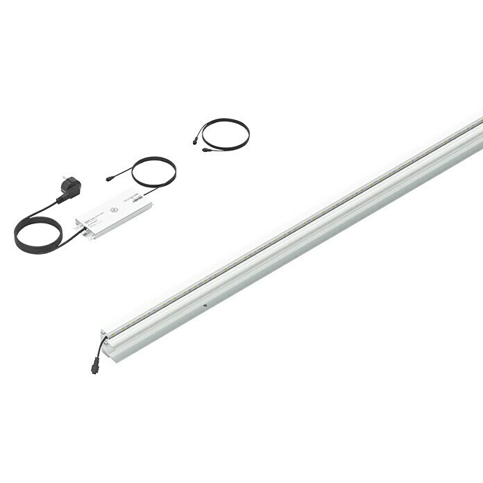 LyghtUp Zaunbeleuchtung Starter-Set (Länge: 173,3 cm, Silber, Passend für: WPC- und Aluminium-Steckzäune, 3 -tlg.) | BAUHAUS