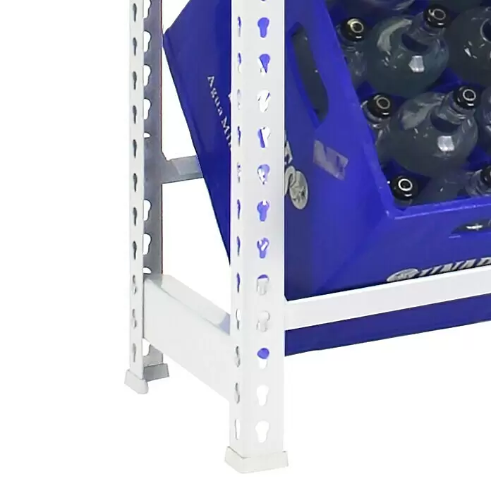 Simonrack Simonbottle Getränkekistenregal Bottleclick - H x B x T: 100 x 80 x 30 cm, Traglast Einlegeboden: 100 kg, Anzahl Böden: 2 Stk., Stecken, Weiß - Detailaufnahme