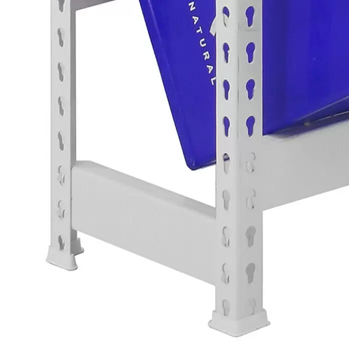 Simonrack Simonbottle Getränkekistenregal Bottleclick - H x B x T: 180 x 100 x 30 cm, Traglast Einlegeboden: 100 kg, Anzahl Böden: 3 Stk., Stecken, Weiß - Detailaufnahme