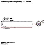 Minka Wandhalterung Comfort (Ø x L: 12,7 x 50 cm, Passend für: Minka Mittelholmtreppen Comfort) | BAUHAUS