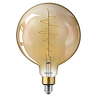 Philips Bombilla LED Vintage Gold (E27, Intensidad regulable, Ámbar, 470 lm, 7 W, Redonda)