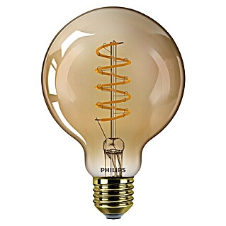 Philips Bombilla LED Vintage Gold (E27, Intensidad regulable, Ámbar, 250 lm, 4 W, Redonda)