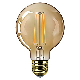 Philips Set de lámparas LED Vintage (E27, Capacidad de atenuación: Intensidad regulable, Ámbar, 470 lm, 4,2 W, 2 ud., Redonda)