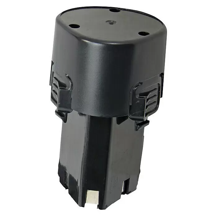 Solo Ersatz-Akku - 11,1 V, Li-Ionen, 2,5 Ah - Schwarzer Akkupack aus Kunststoff für Elektrowerkzeuge mit Anschlüssen unten und Befestigungspunkten oben.