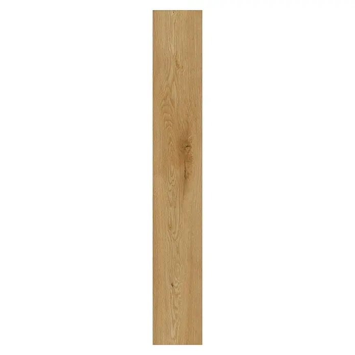 LOGOCLIC Edition Laminat Family Riverside1.285 x 192 x 7 mm, Landhausdiele, Riverside - Helle Holzvertäfelung mit Maserung. Die Textur des Holzes ist gut sichtbar. Das Produkt ist ideal für die Innenausstattung.