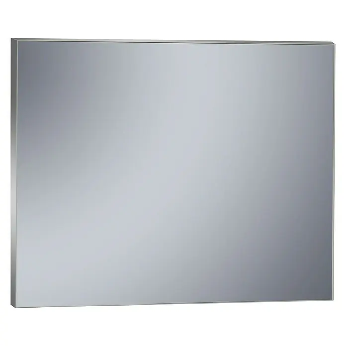 Camargue Espejo de pared Agneta - 100 x 80 cm - Espejo de baño plateado con marco delgado. Diseño sencillo para baños modernos, reflectante y elegante.