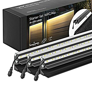 LyghtUp Zaunbeleuchtung Starter-Set (Länge: 173,3 cm, Anthrazit, Passend für: WPC- und Aluminium-Steckzäune, 5 -tlg.)