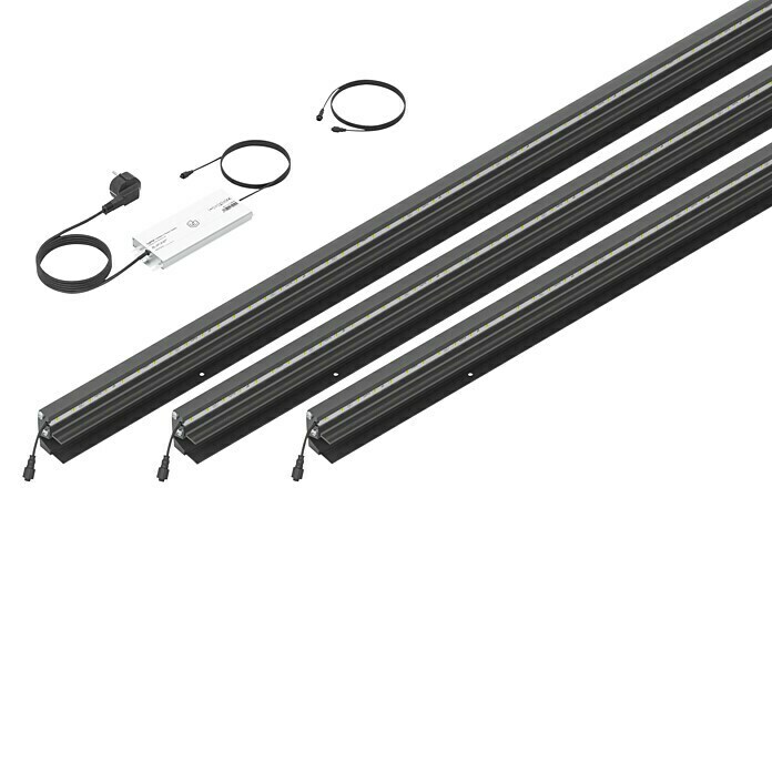 LyghtUp Zaunbeleuchtung Starter-Set (Länge: 173,3 cm, Anthrazit, Passend für: WPC- und Aluminium-Steckzäune, 5 -tlg.) | BAUHAUS