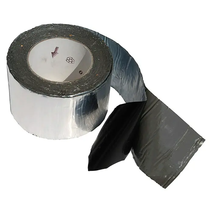 Fischer Banda de fijación butilica - 8 x 100 cm - Un rollo de cinta selladora con exterior plateado y superficie adhesiva negra. Perfecto para reparaciones y sellados interiores y exteriores.