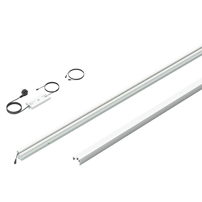 LyghtUp Zaunbeleuchtung Starter-Set (Länge: 173,3 cm, Silber, Passend für: Holzzäune mit 40 mm Stärke, 4 -tlg.) | BAUHAUS