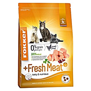 Fokker Droogvoer voor katten Cat +Fresh Meat (2,5 kg, Kip, Volwassen)